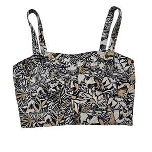 Jason Wu Multicolor Floral Sleeveless Crop Top Women's Large